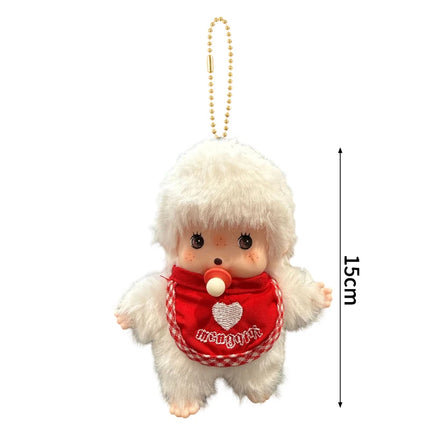 Cute Monchhichi Baby Doll Keychain Birthday Party Gift Monchhichi Hanging Pendant Doll for Bags Cartoon Monkey Pendant