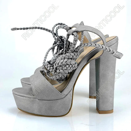 Olomm Handmade Women Summer Platform Sandals Ankle Strap Block Heel Open Toe Pretty 9 Colors Dress Party Shoes US Size 5-13