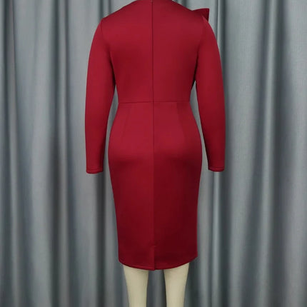 Elegant Church Dresses for Women Party Bodycon Long Sleeves with Lace Appliques Sheath Classy Occasion African Wedding Guest New