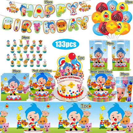 Circus Theme Clown Birthday Party Decoration Tableware Cup Plate Balloon Backdrop Baby Shower Kids Birthday Party Supplies Toy