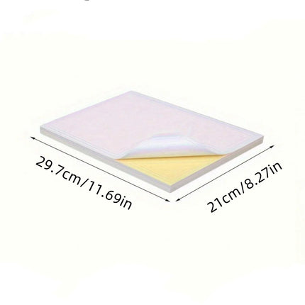 50pcs A4 glossy self-adhesive label paper printable, inkjet printer and laser printer, bright white, quick-drying, suitable for
