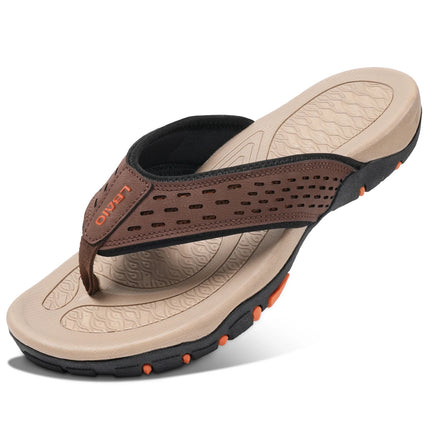 Men's Sport Flip Flops Casual Comfortable Sandals Outdoor Slipper with Anti-Slip Soft Sole Massage Feature for Slip-On Convenience