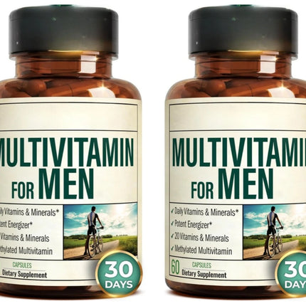 Multivitamin for Men Capsule Immune Health Support Contain Methylated Vitamins and Chelated Minerals Provide Body Energy 60count