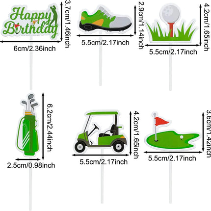 Golf Happy Birthday Cake Topper Shoes Car Ball Wedding Kids Boys Party Cake DIY Baking Cupcake Toppers Decoration Baby Shower