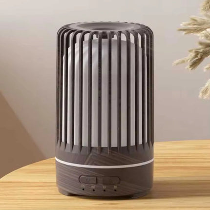 Wood-Grain Birdcage Aromatherapy Diffuser, Ultrasonic Humidifier, USB-Powered with RGB Night Light