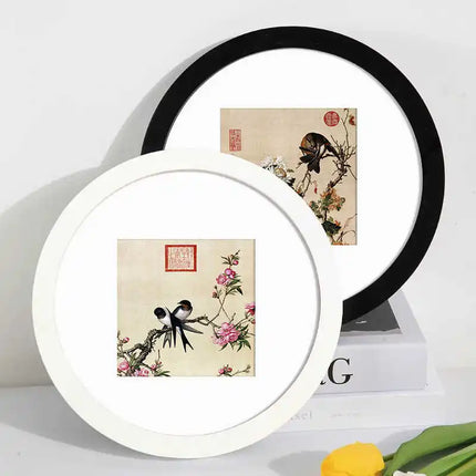 1pcs 6-14inch Simple Circular Photo Frame Creative Gift DIY Wood Picture Holder Wall Mounted Home Decoration