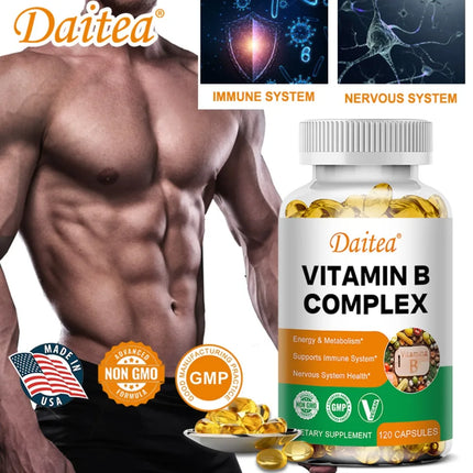 Vitamin B Complex (Folic Acid Biotin B1 B2 B3 B6 B12) - Support Cellular Energy & Mental Clarity