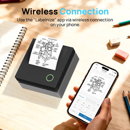 PM290CB Portable Thermal Printer, 2 Inch Portable Printer with 3 Rolls Paper- Instant Print, Compatible With Ios/Android Devices For Photos, Labels, Notes & More - Ideal For Thanksgiving, Christmas, Halloween Gifts & Study