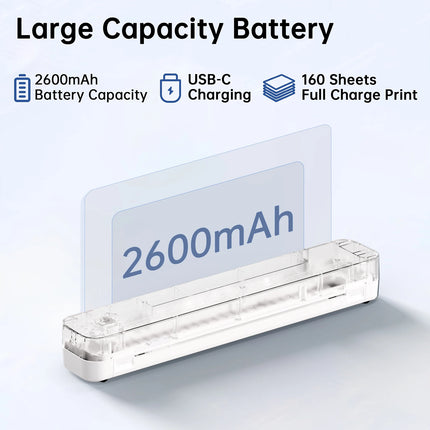 Mini Portable A4 Thermal Printer Desktop Inkless Photo PDF Document Printer for Office Home Travel HD Printing