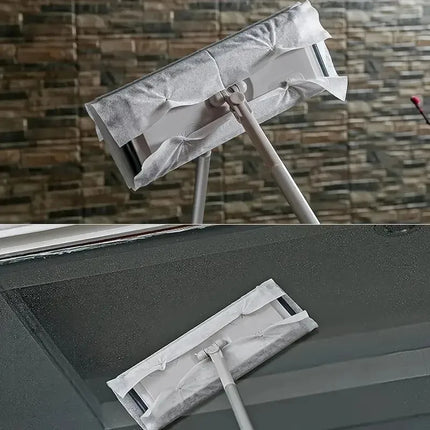3pcs New Home Electrostatic Dust Collector Mop Foldable Long Handle With Disposable Vacuum Paper Floor Household Cleaning Tool
