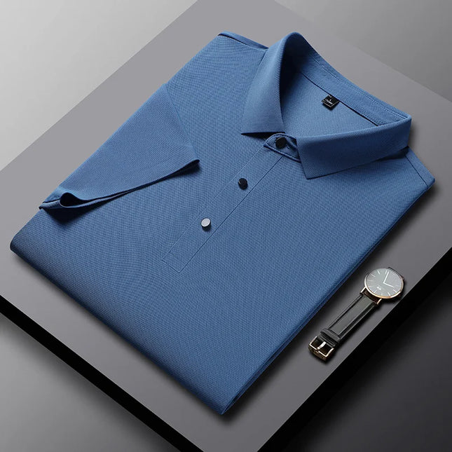 YJKVUR 2026 Summer New Polo Shirt Men 3 Buttons Casual Work T Shirts Quick Dry Short Sleeve Golf Shirt High Quality Plus Size