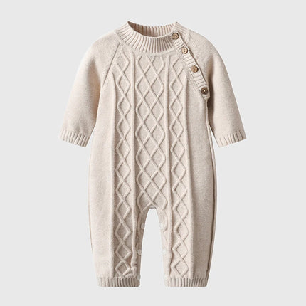 2025 New 0-24M Spring Toddler Baby Boy Girl Knitted Romper Infant Baby Boys Girls Solid Knitted Jumpsuit Baby Crawling Clothes