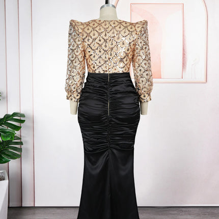 Elegant Women Luxury Party Dresses Dashiki Sequins Bodycon Robe Wedding Prom Birthday Evening Dress 2026 Spring Africa Clothing