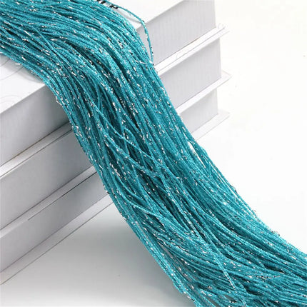 2*1M Tassel Window Curtains Shining Screen Panel Hanging Beaded Curtains Glitter String Curtain Door Fly Screen Party Decoration