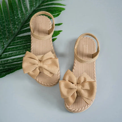 Women Anti-slip Trend Sandals 2025 New Summer Lightweight Sandals Fashion Beach Casual Slippers Outdoor Bow Tie Flat Shoes Home