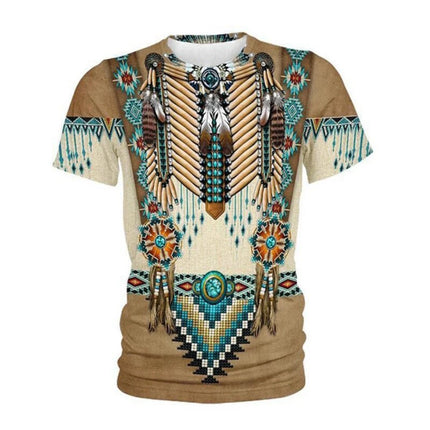 Summer Indian Ethnic Style 3D Print T-Shirts Streetwear Men Fashion Harajuku Casual Oversized O-Neck T Shirt Tees Tops