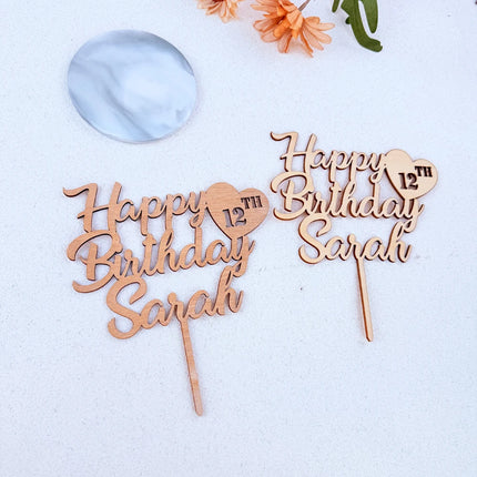 Custom Name 25th 30th 40th 50th Anniversary Decoration Gift Personalized Birthday Cake Topper Happy Birthday Cake Topper