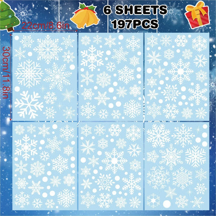 2025 Merry Christmas Decoration White Snowflake Window for Home Wall Window Sticker Ornaments Garland New Year wall stickers