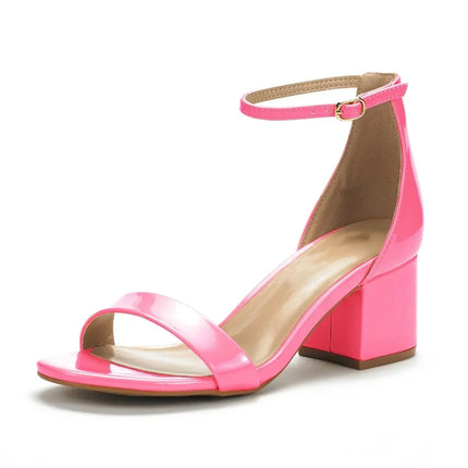 Women Sandals 2026 New Summer Sexy Open Toe Ankle Strap Sandal High Heels Gladiator Ladies Buckle Thick Heel Party Wedding Shoes