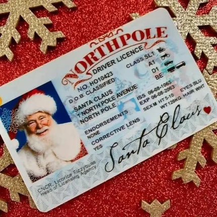 1~10 Cards Santa Claus Flying Licence Christmas Eve Driving Licence Christmas Gift For Children Kids Christmas Decoration 2024