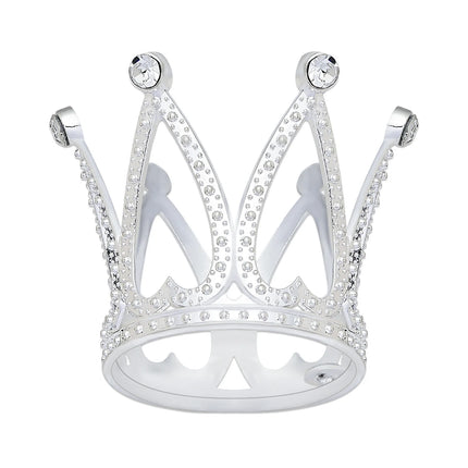 Mini Crown Cake Topper Crystal Headpiece Tiara Rhinestone Crown Cake Decoration for Wedding Birthday Baby Shower Party Favors