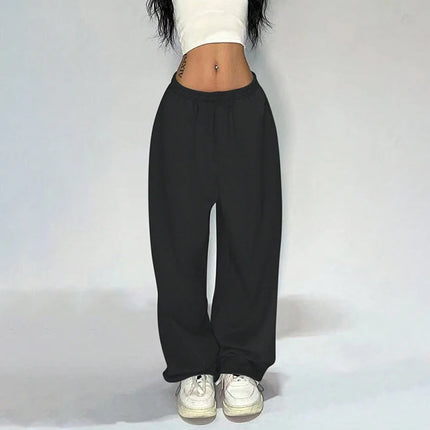 Japanese And Korean Hip Hop Loose Solid Color Wide Leg Pants Women'S Sports Straight Casual Pants Fashion Pants