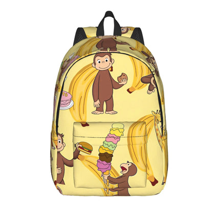Curious George Dessert Activity Stickers Backpack  Travel Backpacks Girl Kawaii School Bags Designer Big Rucksack