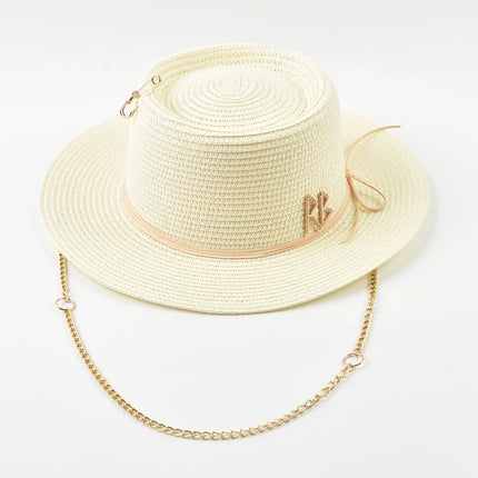 Spring Summer Straw Hats for Women Ribbon Decoration Elegant Ladies Party Dress Hats Travel Beach Sun Hat Chapeau Femme