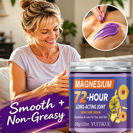 YUITIKUE Magnesium 72 Hour Long Acting Joint Cream Natural Calendula Ginger Nourish Daily Muscle Joint Massage Skin Care 60g