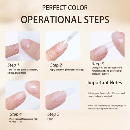 PERFECT COLOR Nail Glue and Nail Glue Remover, for Press On Nails Strong 15ml Nails Tips, No UV Lamp Needed