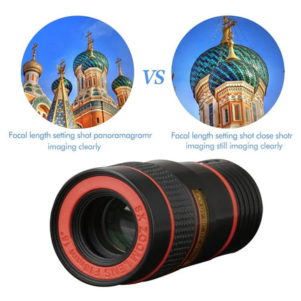 8 Times Monocular Telephoto Phone Lens Camera with Clip Universal Zoom Lens Highdefinition Focusing Effect Photography Camera
