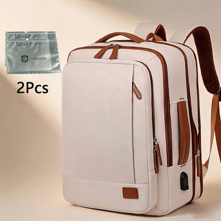 OGEHUAFEE daily commuting computer backpack, computer backpack+three piece set+3pcs storage bag, expandable travel and business laptop backpack, multi-functional lightweight backpack