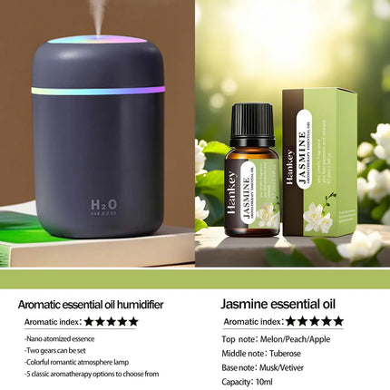300ml Aromatherapy Diffuser Humidifier Air Purifier Car Home Use Seven-color Light Aromatherapy Essential Oil
