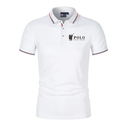 Men's premium summer polo shirt, quick drying, breathable, casual, business fashion, sports, short sleeved, men's clothing