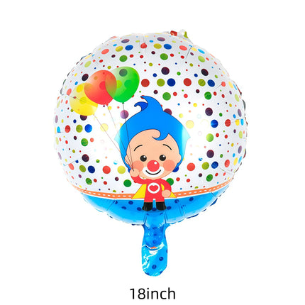Plim Plim Cartoon Clown Red Blue Number 1-9 Balloon Set Latex Foil Balloons Baby Shower Kids Happy Birthday Party Decorations