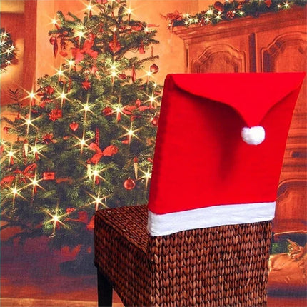 4pcs Christmas Chair Covers 25x20in, Festive Holiday Decorations for Home & Party, Durable Fabric Seat Protectors