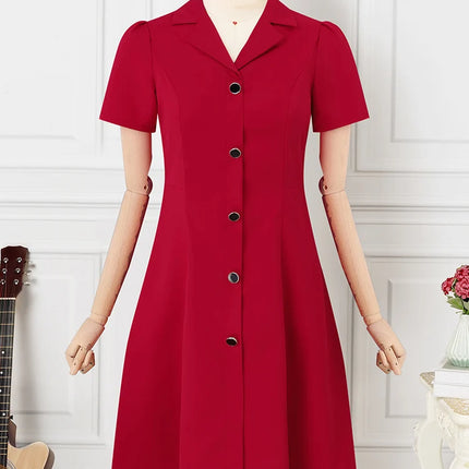 ZANZEA Women Elegant Long Shirt Dress Korean Lapel Collar Party Dress 2024 Summer Waisted Robe Casual Short Sleeve Work Sundress