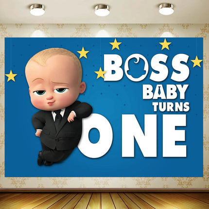 Baby B-BOSSED Birthday Theme Birthday Party Decoration Backdrop Family Cup Plate Napkin Balloons Baby Shower Supplies Kid Gift