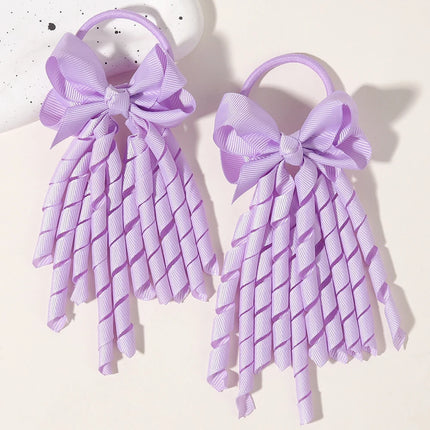 2pcs Girls' Bow Tassel Headband  for Children Babies Girls Parties Dances Ponytails Fixed Hair Accessories Baby Hair Accessories