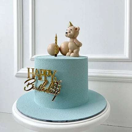 1Pcs Acrylic Happy Birthday Dessert Decoration Cake Toppers Gold for Children Party Birthday Gift Cake Toppers Baking Supplies