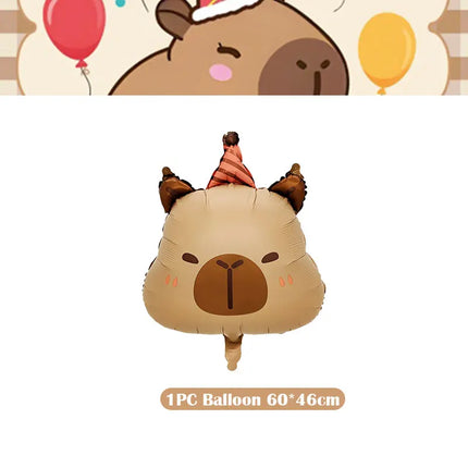 Capybara Decoration Birthday Party Pavors for Girls Capybara Tableware Set Cup Plate Balloons Gift Bags Happy Banner Supplies
