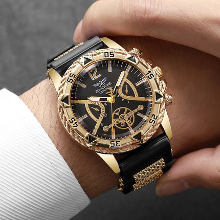 Luxury Men Business Watches Casual Silicone Strap Analog Quartz Wristwatches Reloj Hombre Clock Gift (Without Box)
