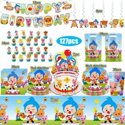 Circus Theme Clown Birthday Party Decoration Tableware Cup Plate Balloon Backdrop Baby Shower Kids Birthday Party Supplies Toy