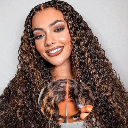 5x5 Glueless Wig Deep Wave 13x4 Lace Front Wigs Human Hair 1B/30 Ombre Colored 13x6 Lace Front Wig Highlight Curly Wig For Women