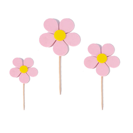 Resin Flower Cake Topper Happy Birthday Anniversary Cupcake Toppers Kids Party Wedding Decor Baby Shower Baking Supplies DIY New