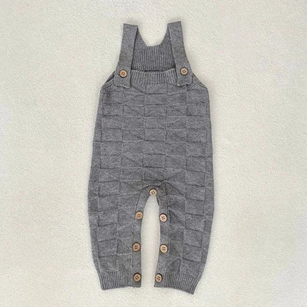 2025 New Autumn 0-24M Newborn Baby Boys Girls Knitted Jumpsuit Sleeveless Solid Color Overalls Toddler Baby Girl Knitted Romper