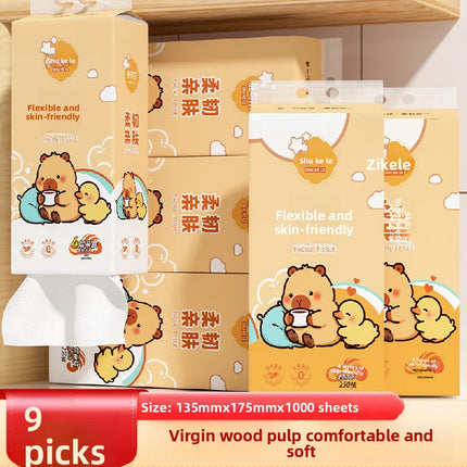 Hanging Bottom Drawer Paper 2-9 Large Lift Per Pack 1000 Sheets 250 Drawer Household Soft Tissue Paper Napkins Toilet Paper