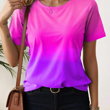 Women's T-Shirts For Women 3d Gradient Print  Tees Casual Street Femalewear Summer  Oversized T-Shirt Fashion Lady Y2k Clothing