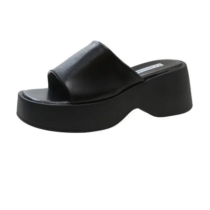 Platform Sandals Women 2024 New Korean Fashion Wedge Shoes Ladies High Heels Thick Bottom Mules Summer Casual Female Slippers