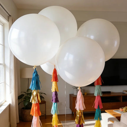 36inch Giant Balloon Wedding Decoration Colorful Tassel Happy Birthday Live Arrangement Black White Red Purple Helium Balloon